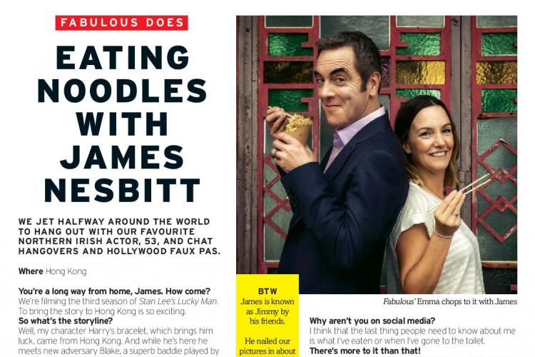 An interview in Fabulous magazine with Lucky Man actor James Nesbitt